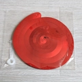 Red spiral PVC hanging decoration set with white plastic hooks in clear packaging - Single Spiral / Red