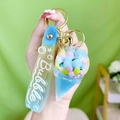 Portachiavi gelato in acrilico luminoso con cono blu e cinturino da polso in silicone - Blu