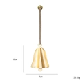 Striped gold and white bell ornament with fabric lanyard and 6x4cm size details - Striped Bell