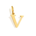 Golden V-letter pendant accessory with a polished metallic finish for DIY jewelry - Letter V (Gold)