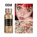 Glinsterende cosmetische glittergel 09# met kleurrijke ster-pailletten en luipaarddop - Rood Groen Goud Mix / Nr. 9 Kerststijl
