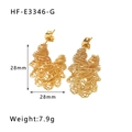 Details zu Abmessungen und Spezifikationen für vergoldete Spiral-Creolen mit 18k Gold - Gold (HF-E3346-G)