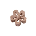 Detail of matte pink hollow flower claw clip showing frosted texture and spring mechanism - Hollow - Khaki