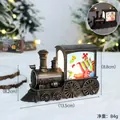 Lanterna a forma di treno di Natale in bronzo con Babbo Natale e luce calda interna - Babbo Natale