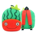 Cute plush watermelon cartoon backpack for toddlers with adjustable red straps - Watermelon