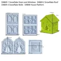 Detailed silicone mold set for DIY Christmas snowflake house candle holder and lamp - Snowflake Christmas House Combo Mold Set (4 Pieces)