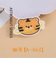 Cute astronaut tiger acrylic badge brooch A-460 with orange star ring design detail - Planet Tiger