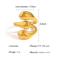 Minimalist 18K gold plated stainless steel lava open ring with size specifications - Modern Spiral Design (SR020086)