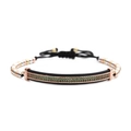Set de bracelets homme en acier inoxydable avec chiffres romains, zircon vert et cordon - Bracelet Réglable Or Rose et Zircon Vert