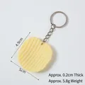 Porte-clés chips en PVC réaliste avec texture ondulée et chaîne en métal argenté - Ondulé-Porte-clés Standard