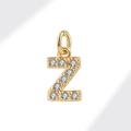 Golden letter Z pendant charm inlaid with sparkling cubic zirconia stones - Gold (Letter Z)