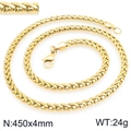 Cadena de hueso de dragón dorada en acero de titanio de 450x4mm y un peso de 24g - Estilo de cadena de quilla dorada (KN296603-Z)