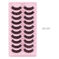 10 pairs of Russian curl false eyelashes DD-037 with thick volume in pink tray - Russian Curly Style (DD-037) / 10 Pairs Set