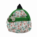 Floral print doll backpack with green zippers and double layer fabric design - Floral Green