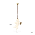 White Nordic angel pendant with gold details and dimensions 8.5x5cm for Xmas tree - Angel with Harp