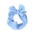 Fascia celeste in maglia a nido d'ape con grande fiocco per neonati e bambine - Blu