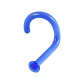 Single light blue acrylic nose stud featuring a smooth glossy finish and a minimalist style - Transparent Blue 1x6.5x2mm