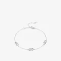 Elegantes Armband aus 925er Sterlingsilber mit Mobius-Unendlichkeitssymbolen und Diamanten - 925er Silber