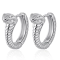 Orecchini a perno a C in acciaio inossidabile 18k con design a serpente argento - Oro 18K / Color Acciaio