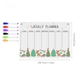 Weekly planner acrylic board with markers and dimensions 29.7x21cm for refrigerators - TYU362 Small Christmas Illustration (With 6 Pens)