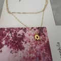 Double-layered gold necklace with paperclip chain and letter Q pendant on card - Letter Q (20240329（3-6-10）)