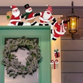 Christmas door corner sign with cartoon Santa, snowman, gnome and reindeer decor - Right B Style