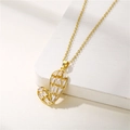 Elegante collana con ciondolo a cactus dorato con pietre di zircone su catena a O minimalista - Cactus Dorato
