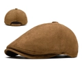 Gorra plana clásica de gamuza marrón para hombre y mujer con un estilo vintage - Caqui 1