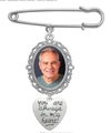 Custom photo memorial pin with heart pendant engraved you are always in my heart - Single Tray Pin