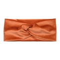 Fashionable rust orange velvet cross-knot headband for women's yoga and winter warmth - Orange
