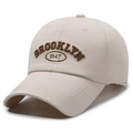 Casquette baseball beige vintage Brooklyn 1947 avec broderie et visière usée - Réglable / Beige Clair