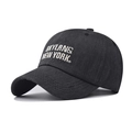 Casquette de baseball classique en coton noir avec broderie blanche BKYLAN & NEW YORK - Réglable / Noir