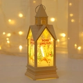 Christmas lantern with LED candle, reindeer motifs and Merry Christmas text in warm light - Off-white Elk