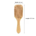 Cat-shaped bamboo hairbrush with air cushion massage bristles, 21.5cm length variant - Nan Bamboo Medium Square Air Cushion Comb
