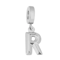 Polished silver titanium steel uppercase letter R charm pendant for DIY jewelry - Letter R