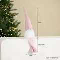 Pink LED Christmas gnome doll with long telescopic legs and a weighted sand base - A410-14 (50CM) Weighted Sitting Gnome