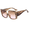 Retro double-bridge pilot sunglasses with tortoiseshell frame and gradient lenses - Grain Frame Tea Pink Lens