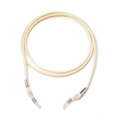 Beige woven wax cord glasses strap with adjustable silicone loops and metal clips - Off-white
