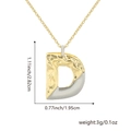 Bicolor Alphabet D Anhänger Kette in Gold und Silber mit Hammerschlag-Struktur - Zweifarbig D
