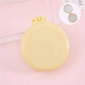 Portable round folding air cushion hairbrush with mirror in soft yellow finish - Simple Yellow Cushion Brush