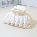Large white keel-shaped hair claw clip for thick hair with a smooth ABS resin finish - #2abs Beige - Octopus / Bulk (No Packaging)
