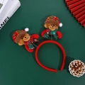 Cerchietto natalizio con orsetto e renna, decorazione festiva con design a molla - Stile orso