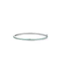 Slim S925 sterling silver bangle featuring vibrant turquoise enamel inlay and buckle - 17cm / Mint Green (17cm)