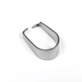Close-up of a silver stainless steel pinch bail connector for jewelry making - 5*11mm (100Pcs) / Steel Color