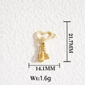 Golden heart-shaped brass lobster clasp DIY jewelry accessory weight 1.6g size 21.7x14.1mm - Gold Heart Hook Accessory