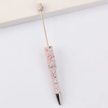 Pink DIY medical theme beaded pen with stethoscope patterns and polished metal rod - 34# Pattern (Medical Pink)