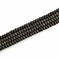 Strand of natural dark volcanic lava stone rondelle beads for jewelry making - 5x8mm (39pcs) / Electroplated Black