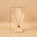 Natural wood necklace display stand with celestial pendant showing 26cm height dimension - Medium / Natural Wood Color