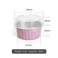 Pink 130ml disposable aluminum foil baking cup with clear lid for puddings and desserts - Pink