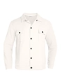 Detalle de chaqueta blanca con textura gofrada, cuello alto y botones negros de contraste - S / Blanco